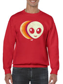 Layered Alien Emoji Vibes - Retro Galactic Graphic Men's Sweatshirt