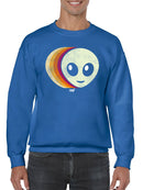 Layered Alien Emoji Vibes - Retro Galactic Graphic Men's Sweatshirt