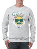 Vibin’ Since Day One - Cool Retro Emoji Smiley Graphic Men's Sweatshirt