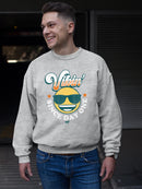 Vibin’ Since Day One - Cool Retro Emoji Smiley Graphic Men's Sweatshirt