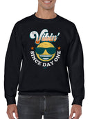 Vibin’ Since Day One - Cool Retro Emoji Smiley Graphic Men's Sweatshirt