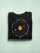 Galactic Smiley - Cosmic Orbit Emoji Graphic Men's Sweatshirt
