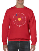 Galactic Smiley - Cosmic Orbit Emoji Graphic Men's Sweatshirt