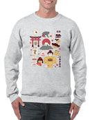 Vintage Aesthetic Japanese Emoji Graphic Men's Sweatshirt