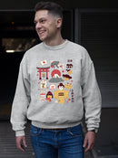 Vintage Aesthetic Japanese Emoji Graphic Men's Sweatshirt