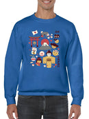 Vintage Aesthetic Japanese Emoji Graphic Men's Sweatshirt