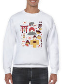 Vintage Aesthetic Japanese Emoji Graphic Men's Sweatshirt