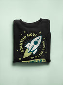Launched - Startup Rocket Retro Graphic Men's Sweatshirt