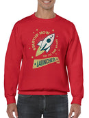 Launched - Startup Rocket Retro Graphic Men's Sweatshirt