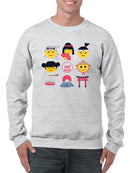 Japanese Emoji Icons - Cute Cultural Set Graphic Men's Sweatshirt