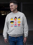 Japanese Emoji Icons - Cute Cultural Set Graphic Men's Sweatshirt