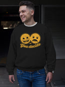 You Decide - Dual Mood Emoji Retro Graphic Men's Sweatshirt