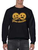 You Decide - Dual Mood Emoji Retro Graphic Men's Sweatshirt