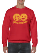 You Decide - Dual Mood Emoji Retro Graphic Men's Sweatshirt