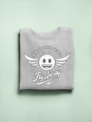 Fly Away - Retro Winged Emoji Graphic Men's Sweatshirt