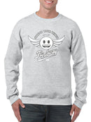 Fly Away - Retro Winged Emoji Graphic Men's Sweatshirt
