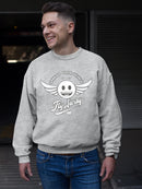 Fly Away - Retro Winged Emoji Graphic Men's Sweatshirt