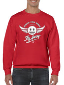 Fly Away - Retro Winged Emoji Graphic Men's Sweatshirt