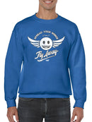 Fly Away - Retro Winged Emoji Graphic Men's Sweatshirt
