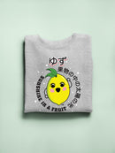 Kawaii Yuzu Citrus - Japanese Fruit Emoji Graphic Men's Sweatshirt