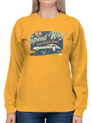 Speedway Classic - Retro Racing Car Graphic Women's Sweatshirt
