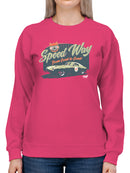 Speedway Classic - Retro Racing Car Graphic Women's Sweatshirt