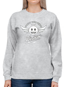 Fly Away - Retro Winged Emoji Graphic Women's Sweatshirt