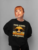 Too Cool 4 School - Retro Emoji Sunglasses Graphic Women's Sweatshirt
