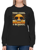 Too Cool 4 School - Retro Emoji Sunglasses Graphic Women's Sweatshirt