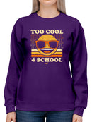 Too Cool 4 School - Retro Emoji Sunglasses Graphic Women's Sweatshirt