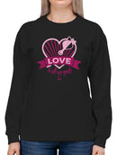 Love Is All We Need - Romantic Heart Graphic Women's Sweatshirt
