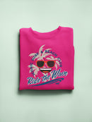 Ride the Wave - Surf Club Beach Vibes Retro Emoji Women's Sweatshirt