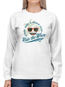 Ride the Wave - Surf Club Beach Vibes Retro Emoji Women's Sweatshirt