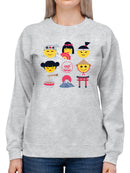 Japanese Emoji Icons - Cute Cultural Set Graphic Women's Sweatshirt