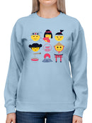 Japanese Emoji Icons - Cute Cultural Set Graphic Women's Sweatshirt