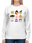 Japanese Emoji Icons - Cute Cultural Set Graphic Women's Sweatshirt