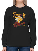 Welcome Vibes - Open Sign Emoji Graphic Women's Sweatshirt