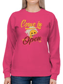 Welcome Vibes - Open Sign Emoji Graphic Women's Sweatshirt