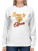 Welcome Vibes - Open Sign Emoji Graphic Women's Sweatshirt
