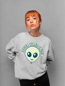Alien Emoji Vibes Only - Retro UFO Space Graphic Women's Sweatshirt