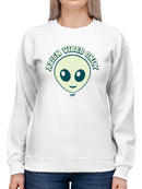 Alien Emoji Vibes Only - Retro UFO Space Graphic Women's Sweatshirt
