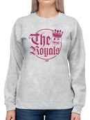 The Royals - Retro Gothic Crown Emoji Graphic Women's Sweatshirt