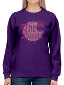 The Royals - Retro Gothic Crown Emoji Graphic Women's Sweatshirt