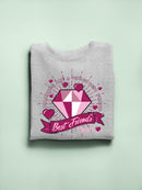 Best Friends Forever - Diamonds & Hearts Retro Graphic Women's Sweatshirt