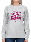 Best Friends Forever - Diamonds & Hearts Retro Graphic Women's Sweatshirt