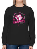 Best Friends Forever - Diamonds & Hearts Retro Graphic Women's Sweatshirt