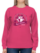 Best Friends Forever - Diamonds & Hearts Retro Graphic Women's Sweatshirt
