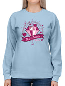 Best Friends Forever - Diamonds & Hearts Retro Graphic Women's Sweatshirt