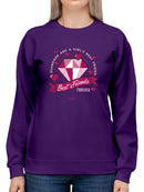 Best Friends Forever - Diamonds & Hearts Retro Graphic Women's Sweatshirt