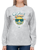 Vibin’ Since Day One - Cool Retro Emoji Smiley Graphic Women's Sweatshirt